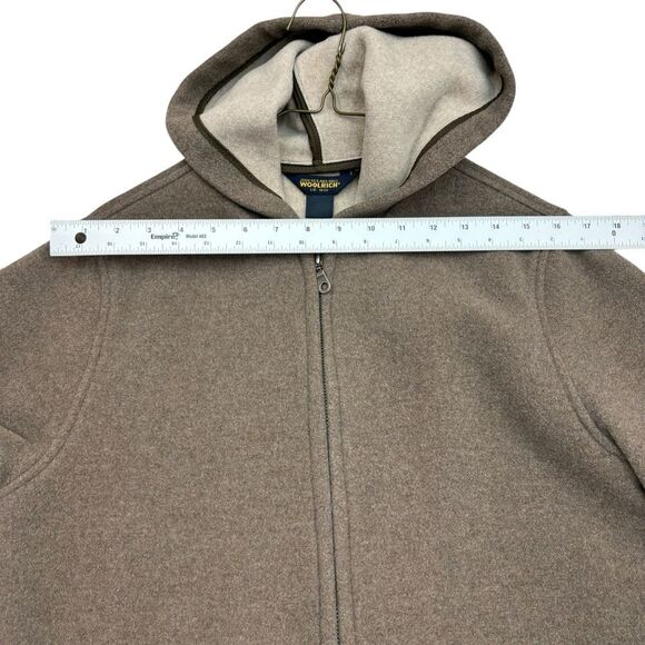 Woolrich Vintage Women’s Tan Wool Blend Zip Up Hooded Car Coat Sz S/M - Picture 9 of 14
